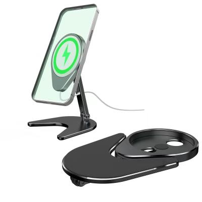 China Magnetic Adjustable Wireless Phone Charger Stand Holder For iPhone 12 Desktop Swivel Dock Cradle Bracket Phone Holders for sale