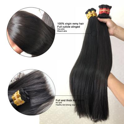 China 45cm-100cm Natural Wave 40inch Indian Hair Bulk Unweft Braid Hair for sale