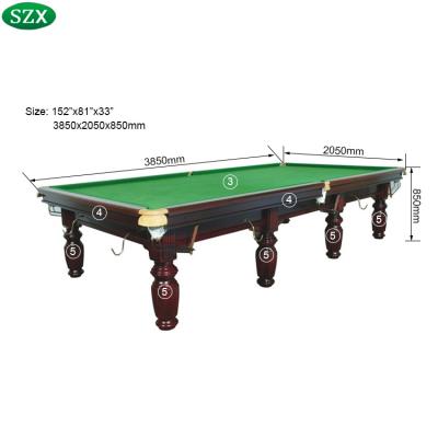 China Solid wood slate pool table price standard size carom pool table SZX standard size carom billiard table SZX for sale in china for sale