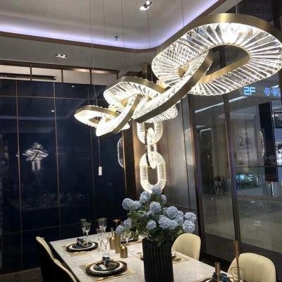 China Modern Made In China Luxury Modern Hanging Led Crystal Chandelier Metal Pendant Lamps for sale