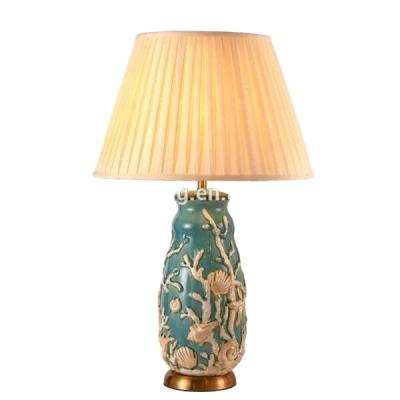 China European designed home decorative blue ceramic table lamp made in china for sale