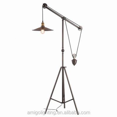 China Modern Retro Industrial Adjustable Height Tripod Floor Lamp IF49 for sale