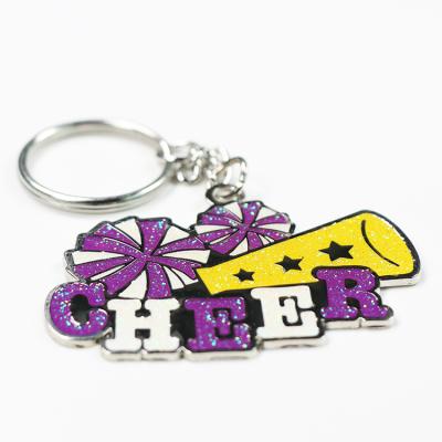 China Decoration Keychains For Bags Custom Hard Silver Brass Metal Enamel Key Chain Key Chain for sale