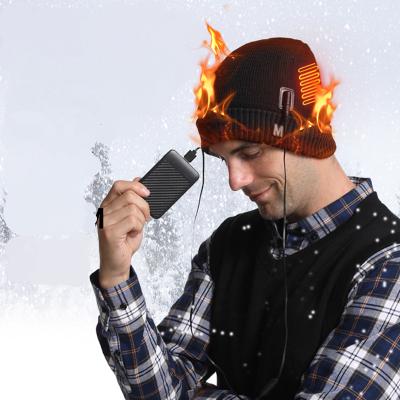 China Unisex Rechargeable Winter Hat Men Women Winter Battery Warm Heated Hat for sale