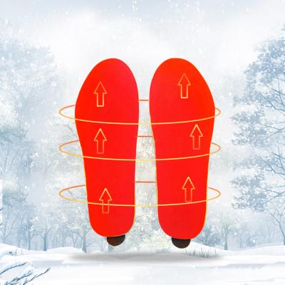 China Winter Pure Natural Material Outdoor Rechargeable Built-in Battery Ortholite Foot Heating Material Warm Insole for sale