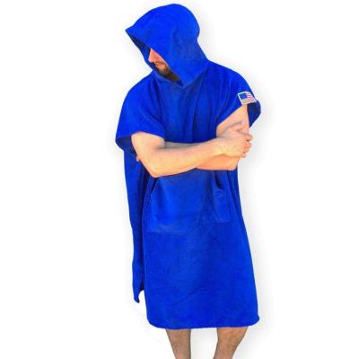 China Kids Viable Adult Hooded Towel Poncho Outdoor Sports Towel Changing Surf Long Robe for sale