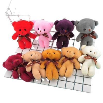 China Wholesale Mini Teddy Bear Soft Stuffed Plush Cartoon Plush 10cm Kids Key Chain for sale