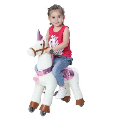 China Ride On Toy Factory Kids Party Animals Ride Dizzy High Pony Unicorn Toy Horse On Wheels for sale