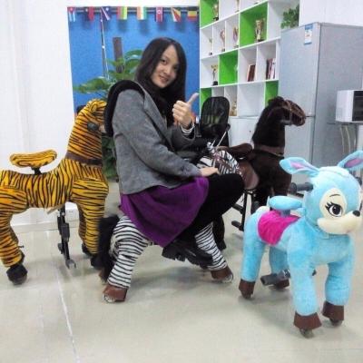 China Ride On Toy Cheap Price Plush Working Animals Ride Toy Horse On Wheels For Kids for sale