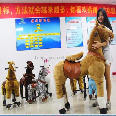 China Ride on Mechanical Toy Guangzhou New Design Brown Small Size Custom Animal Plush Ride on Horse Dizzy High Pony Energetic Ride for sale