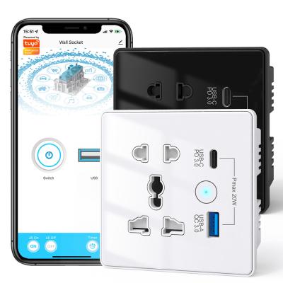 China Wifi Wall Universal Socket Type C + USB Fast Charging For US EU UK Plug APP Remote Control Tuya Smart Home Automation for sale