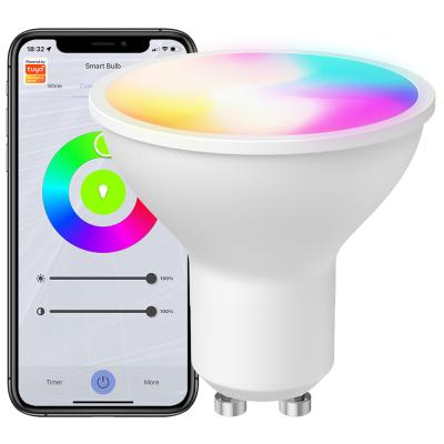 Chine Smart Bulb RGBCW 5W Lampes atténuées Commande à distance Travailler avec Alexa Google Home Tuya GU10 WiFi Smart Light ampoules LED à vendre