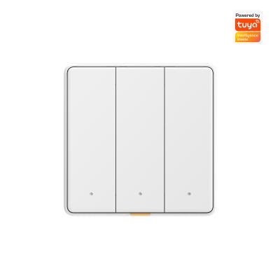 Chine Tuya WIFI RF433 Smart Wall Light Button Push Switch 110-250v Pas de fil neutre, une seule prise de vue de la température du feu à vendre