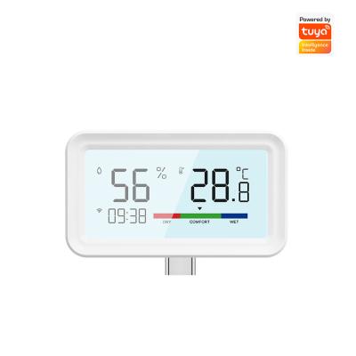 China WiFi Indoor Hygrometer & Thermometer Sensor with Backlight, Remote App Control, Voice Integration for Alexa & Google Home – Tuya Smart Home Digital Solution for sale