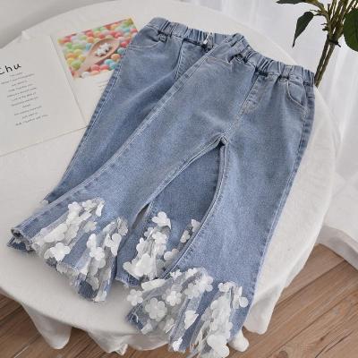 Chine Les pantalons occasionnels haut Waisted respirable des anti enfants de Pilling ont évasé OEM de jeans à vendre