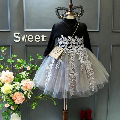 Cina principessa Dress Black Shirt di Grey Tulle Net Yarn Skirt della luce del bambino delle ragazze di 120cm in vendita