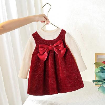 中国 110cmのBowknotの12kgコーデュロイの子供の服の衣類の白いワイシャツの長い袖 販売のため