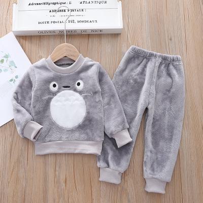 China Winter Children's Cartoon Cat Pajamas Cute Home Wear For Baby Girl for sale