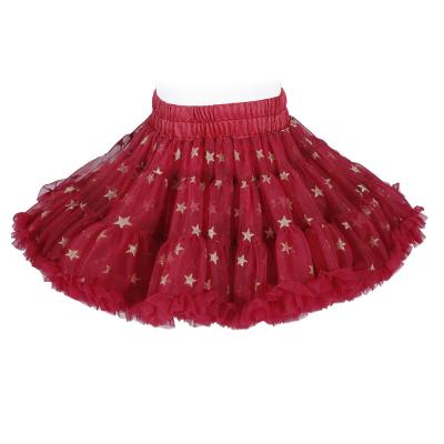 Chine La beauté des enfants pelucheux de polyester français de style borde l'OEM rouge d'arc-en-ciel de jupe de tutu à vendre