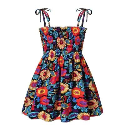 China Printing Kids Beach Dress Summer Children'S Clothing Sleeveless for sale