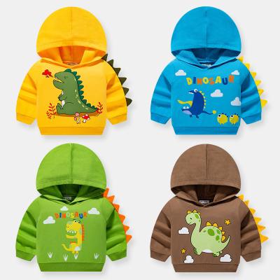 China 1Y-7Y Children's Sports Shirts Cartoon Dinosaur Hoodie for sale