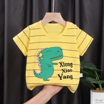 China Short Sleeved Children's Sports Shirts Pure Cotton Girls' Summer Clothes Boys' Top for sale