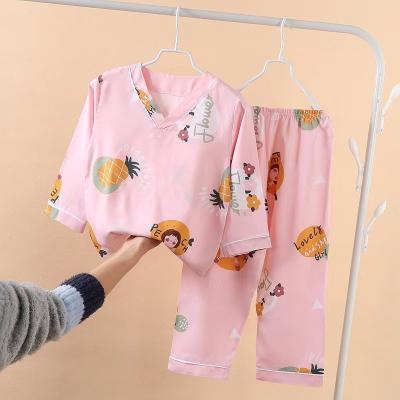 China Children's Summer Thin Cotton Homewear Silk Print 145-155cm for sale