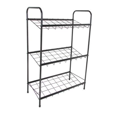 China steel tube.plastic parts.screw shoe display rack LV-407 for sale