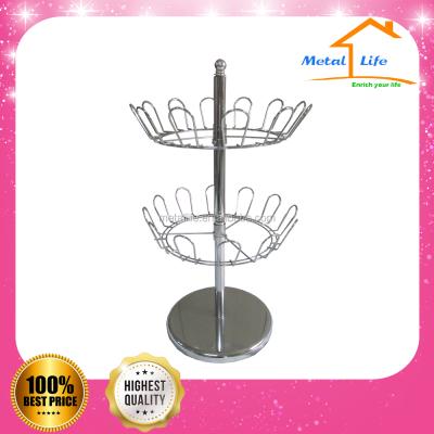 China Easy Assemble 2 Tiers Easy Assemble Revolving Shoes Display Rack for sale