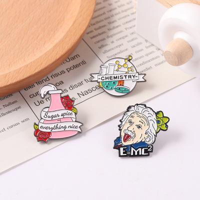 China Europe Chemical Experiment Series Alloy brooch creative cartoon badge brooch soft enamel pin for sale