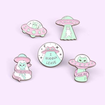 China Europe New brooch creative cartoon space craft paint badge clothing accessories wholesale brooch soft enamel pin for sale