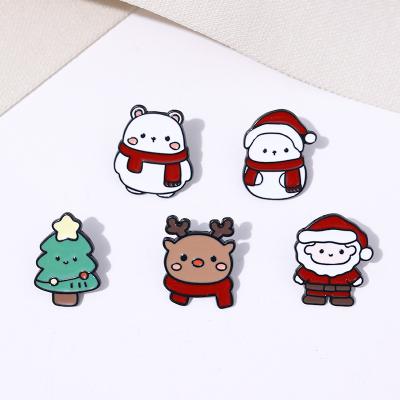 China Europe Wholesale No minimum cute enamel backpack pins cartoon Christmas soft enamel pins for sale