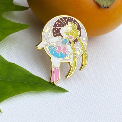 China Europe Wholesale No Minimum Promotional crafts custom gold metal cartoon logo hard soft enamel lapel pins for sale