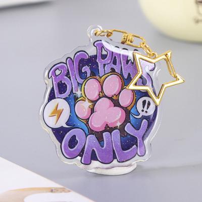 China Animation Products Etc High quality new design charms plastic keychain custom cute milk tea acrylic liquid keychains with epoxy glitter for sale