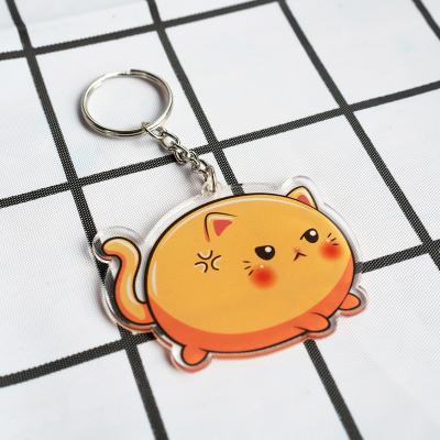 China Animation Products Etc Cheap wholesale small MOQ custom instock clear animal cartoon printed plastic acrylic keychain for sale