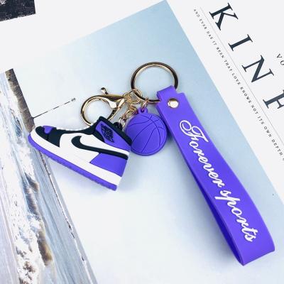 China Animation Products Etc Wholesale cheap AJ basketball sports shoes pendant 3D mini sneaker soft pvc rubber keychain for sale