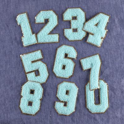 China Handmade China supplier embroidered custom fabric alphabet letter number custom embroidery patches with iron on for sale