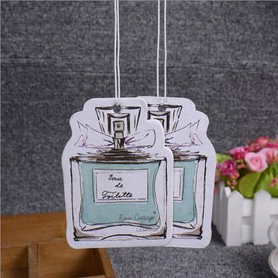 China Fashionable Promotional gifts custom logo perfume pendant paper car air fresheners with custom packing for sale