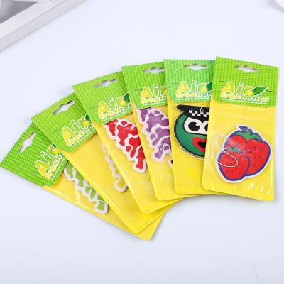 China Fashionable Car accessories fresh perfume custom design paper car air freshener with long card for sale