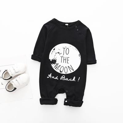 China Sustainable Fashion Black Romper Set Cotton Boy Clothes Romper Black Romper Overalls for sale