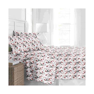 China Sustainable Factory Wholesale High Quality 100% Polyester 4Pcs Printed Sheet Set For Home for sale