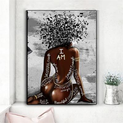 China African Wall Art International Organization for Standardization Girl Music Poster and Women Canvas Painting Painting for sale