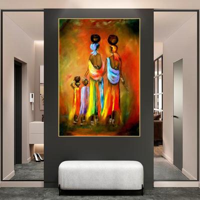 China Abstract Art Color Painting African Woman International Organization for Standardization and child canvas painting for sale