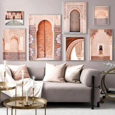 China Waterproof Modern Islamic Oil Painting Wall Pictures Canvas Nordic Decorative Wall Picture For Living Room for sale