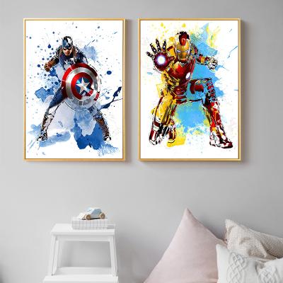 China Waterproof Movie Canvas Superhero Watercolor Posters Painting Wall Art Picture For Living Room Home Decor for sale