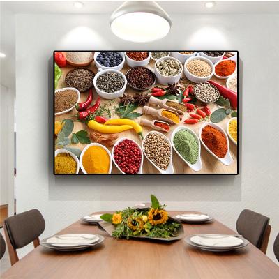 China Waterproof Grains Spices Spoon Wall Art Pictures Painting Peppers Kitchen Canvas Painting Wall Art For Living Room Home Decor for sale