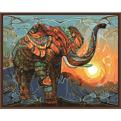 China Eco-friendly Series DIY Oil Elephant Digital Painting By Numbers Kits Abstract Acrylic Paint By Numbers For Adults Home Decor for sale