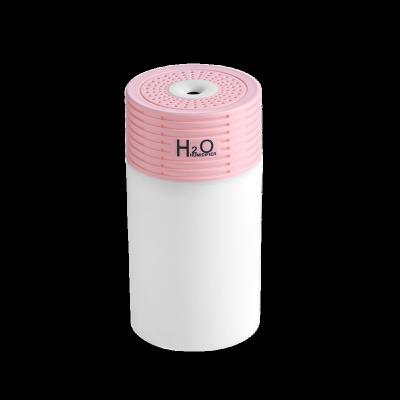 China Smell Comfortable Portable H2o Mini Humidifier Usb Charging Led Light Ultrasonic Humidifier 300ml For Bedroom Car Office for sale