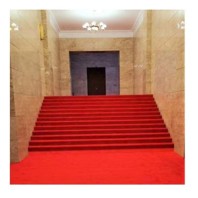 China Washable Polyester Events Red Roll Hotel Show Wedding Carpet for sale