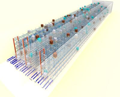 China Q235 steel AS/RS for pharmaceutical automatic warehouse with rail guided vehicle rgv for sale